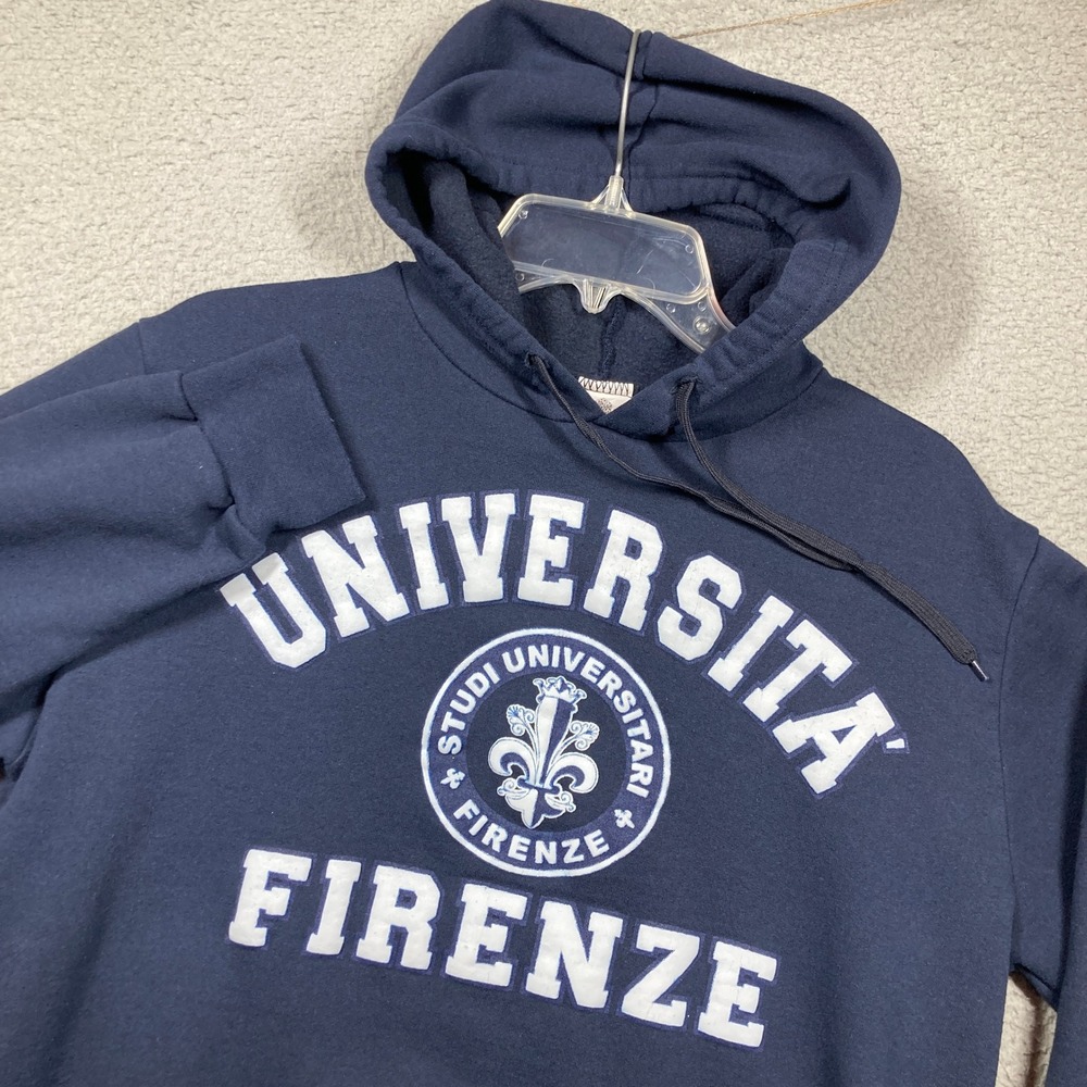 Sublima Universita di Firenze Hoodie Mens Medium Navy Blue Italian Graphic Sweat